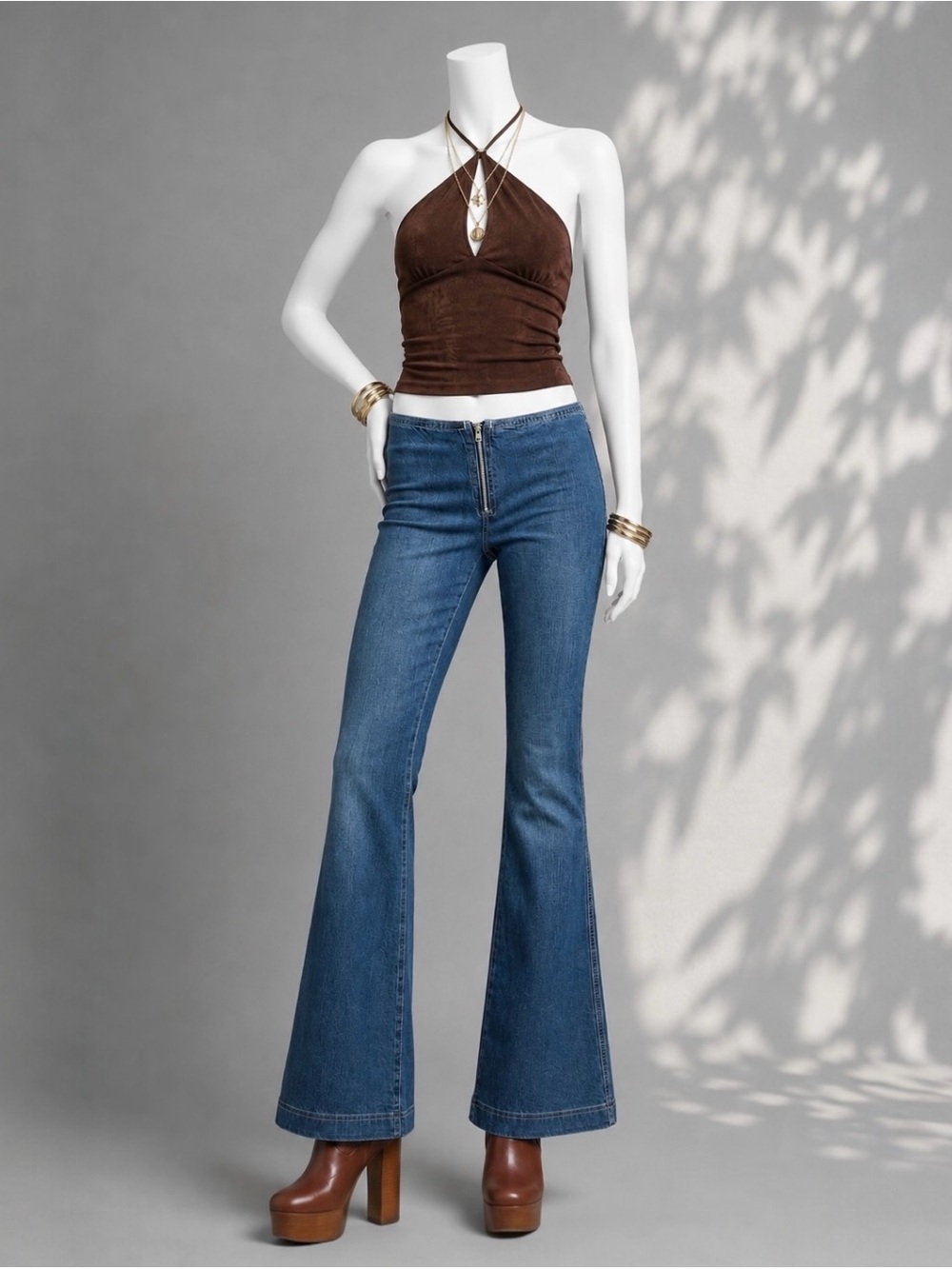 Vintage 90s Y2K Guess Jeans 28 Mid Rise Split Hem Flare Boho Retro Denim